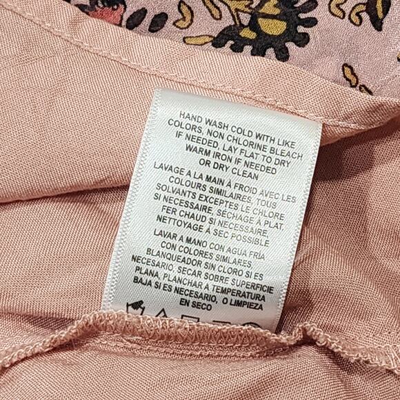 Velvet by Graham & Spencer Aubrey Printed Peasant Dress Pink Floral Print Medium - Picture 10 of 14